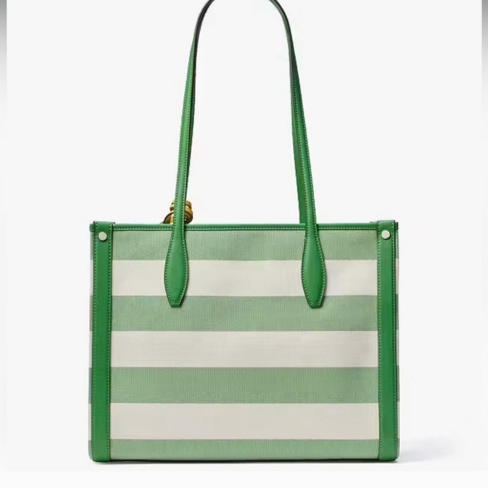 💚🔹️ KATE SPADE🔹️ Market Cabana Canvas Medium Tote ✨️💚 - Picture 2 of 10